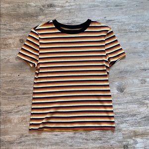Fall colored Striped Ringer Tee